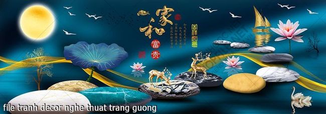 file tranh decor nghe thuat trang guong